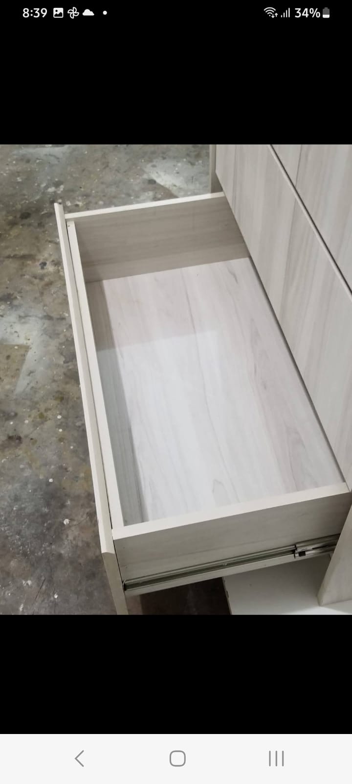 Close-up of drawer joinery and soft-close slide