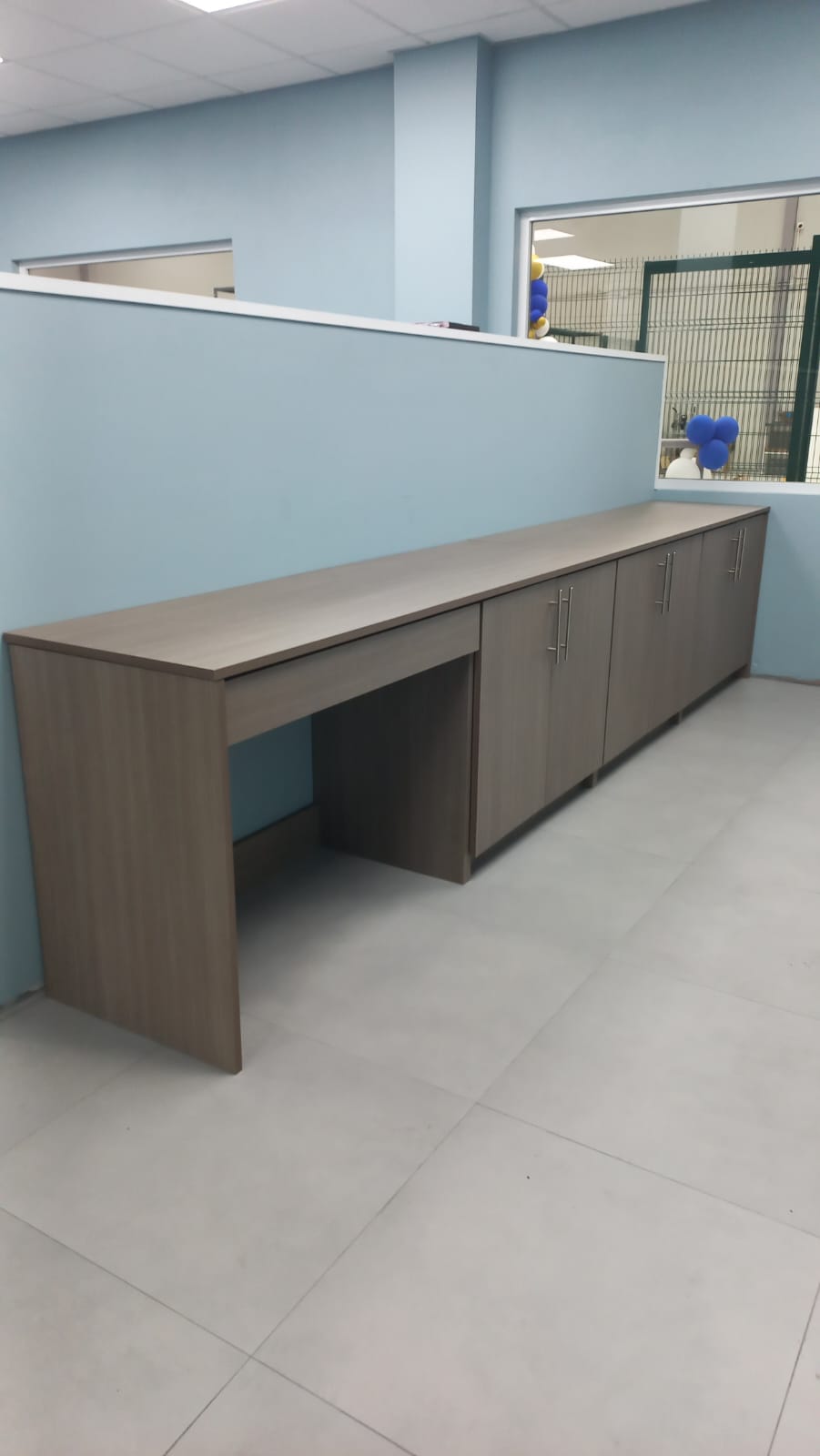 Reception counter and storage cabinetry